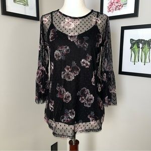 🌺 Mossimo 2 piece Sheer Blouse set